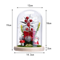 LED Christmas Tree Micro Landscape Glass Dome Ornament with Lights