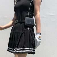 Women's PU Leather Golf Rangefinder Pouch with 4 Ball Holders