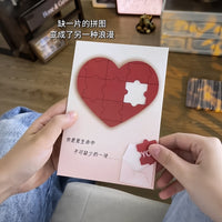 Voice Recording Light-Up Heart Puzzle Greeting Card for Couples