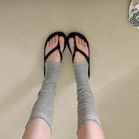 INS Style Thin Pilates Sport Socks Mid-Calf Scrunch Socks for Leg Shaping