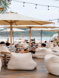 Outdoor Waterproof Sun-Proof Bean Bag Chair with Umbrella Set for Beach Bar