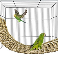 Parrot Chew Toy Grass Net Ladder Bird Climbing Frame Swing Hammock for Small to Medium Birds