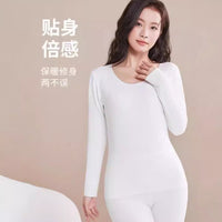 Women's Thermal Underwear Set, Seamless Ribbed Velvet Base Layer for Winter