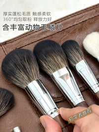 VOCE 28-Piece Professional Animal Hair Makeup Brush Set with Bag for Beginners & Makeup Artists