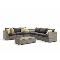 Outdoor Wicker Sofa Set with Coffee Table for Patio Garden Villa