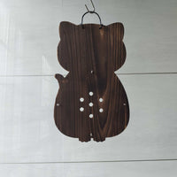 Cartoon Cat Shaped Carbonized Wood Plaque for Staghorn Fern Mounting, Wall Decor Plant Board Kit