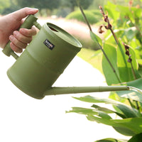 Long Spout Watering Can for Indoor Outdoor Plants, Bamboo Style Plastic Watering Pot for Garden Home Office