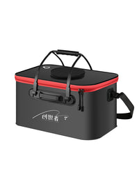 EVA Foldable Fishing Bucket with Lid for Live Fish, Portable Outdoor Fishing Tackle Box