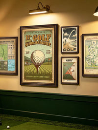 Vintage Golf Club Wall Art Decor for Sports Lounges and Hotels