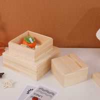 Minimalist Wooden Gift Box with Lid for Wedding Favors and Storage