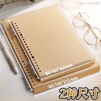 Kraft Paper Loose-Leaf Notebook with Detachable Pages, A5/B5 Refillable Journal with Grid/Blank Inserts