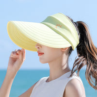 Women's Wide Brim Sun Visor Hat UV Protection Quick Dry Empty Top for Outdoor Cycling
