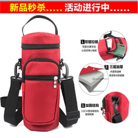 Portable Insulated Water Bottle Carrier Bag with Shoulder Strap for Outdoor Activities