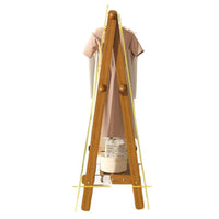 Solid Wood Freestanding Garment Rack with Storage Shelf