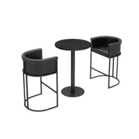 Industrial Style Bar Stool and Table Set with Backrest for Cafe Bistro