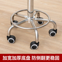 Swivel Bar Stool with Backrest and Wheels for Salon, Office, or Bar