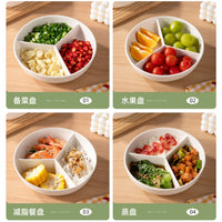 Ceramic Divided Steaming Plate with Multiple Compartments for Meal Prep and Serving