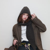 Women's Winter Knitted Scarf and Hat Set, Thickened Warm Neck Protection