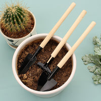Mini Gardening Tool Set with Shovel, Spade, and Rake for Potted Plants and Succulents