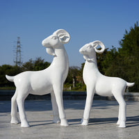 Abstract Sheep Sculpture for Outdoor Garden & Park Decor, Cartoon Bronze-Tone Animal Ornament