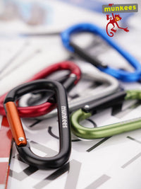 Munkees D-Ring Carabiner Keychain Clip for Outdoor Backpacks and Keys