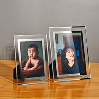 Crystal Clear Glass Photo Frame for Certificates and Pictures, Desktop Display