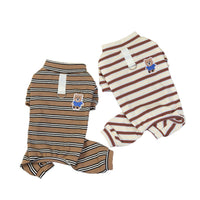 Pet Dog Cat Cotton Pajamas with Embroidered Bear for Small to Medium Breeds