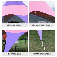 Hexagonal Camping Tarp Shelter Sunshade Rainproof UV Protection for 3-4 People