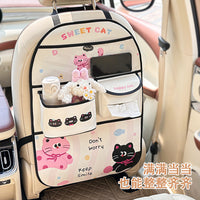 Cartoon Car Backseat Organizer with Storage Box and Decorative Holder