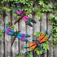 Outdoor Vintage Iron Dragonfly Wall Decor for Garden Patio Balcony Kids Room