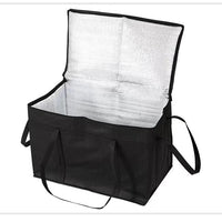Insulated Reusable Grocery Bag with Aluminum Foil Lining, Foldable Non-Woven Cooler Tote for Food Delivery, Cake, Wine, and Perishables