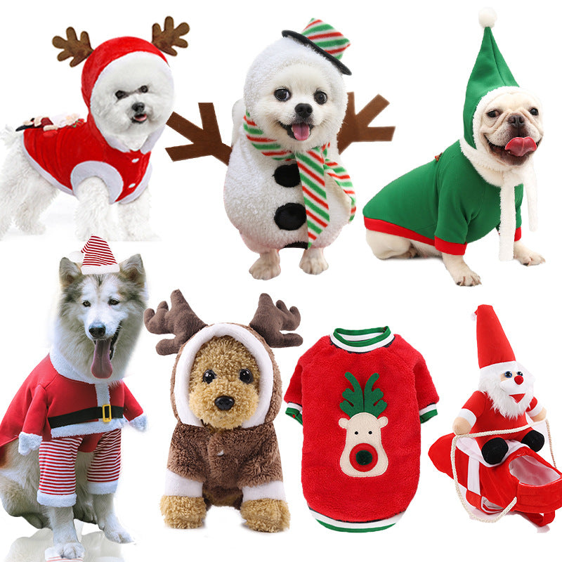 Christmas Reindeer Pet Dog Cat Winter Cotton Vest Coat for Small Medium Large Breeds