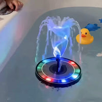 Mini Solar Fountain with LED Lights for Ponds, Bird Baths, and Kids' Play