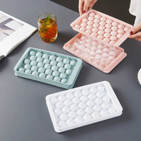 Spherical Ice Cube Mold with Lid, 33-Grid Ice Ball Maker for Freezer, Creative Silicone Ice Tray