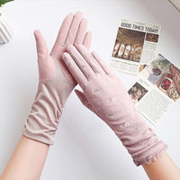 Women's UV Protection Cycling Gloves Breathable Cotton Blend