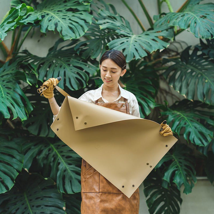 PU Leather Gardening Mat for Repotting Plants, Foldable Waterproof Potting Tarp for Succulents and Indoor Plants