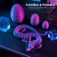 3D Printed Articulated Dragon with Egg Toy Set