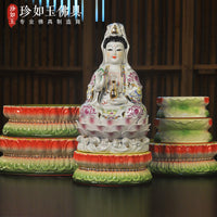 Ceramic Lotus Pedestal for Buddha Statues and Offerings, Anti-Slip Base for Home Altars