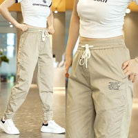 Unisex Ice Silk Jogger Pants with Back Pocket for Summer Work & Casual Wear