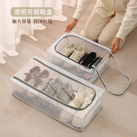 Under-Bed Shoe Storage Box with Clear Window, Foldable Dustproof Moisture-Proof Shoe Organizer
