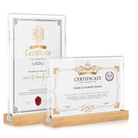 A4 Solid Wood Acrylic Certificate Frame Patent Authorization Award Display
