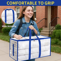 Large Capacity Waterproof Woven Storage Bag with Zipper for Travel and Organization