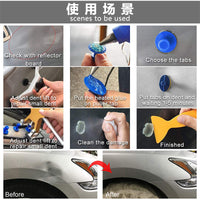 Car Dent Repair Kit with Aluminum Puller and Hot Melt Glue Gun