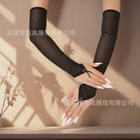Women's Sheer Mesh Fingerless Arm Sleeves for Cosplay & Parties