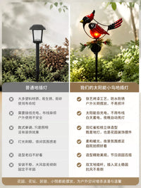 Solar Powered Red Bird Garden Stake Lights for Outdoor Lawn & Patio Decor