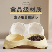 Non-Slip Stainless Steel Double Pet Bowl for Cats and Dogs, Food and Water Feeder