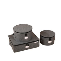 Dish Storage Container Set with Zippered Lid for Kitchen Dinnerware and Glassware