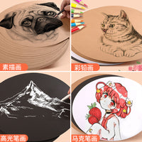 Round Cardstock 200gsm Colored White Cardboard Hard Black Cardboard Kraft Paper for Painting and Handicrafts