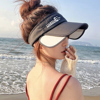 Retractable Brim Quick-Dry Sun Visor for Men and Women, Adjustable UV Protection Sports Cap