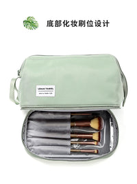 Portable Large Capacity Cosmetic Travel Bag for Women, Toiletry Organizer for Skincare and Makeup